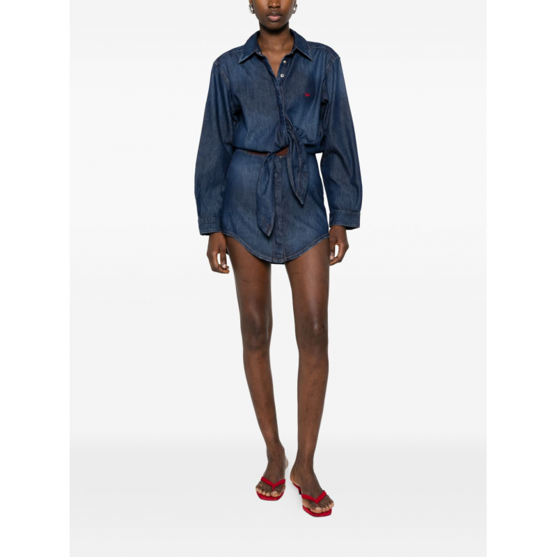 Diesel Mantel Knoten Frau blau