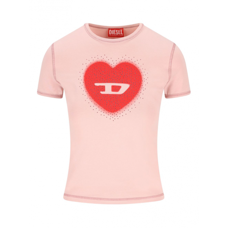 Diesel T-Shirt Herz Frau rosa