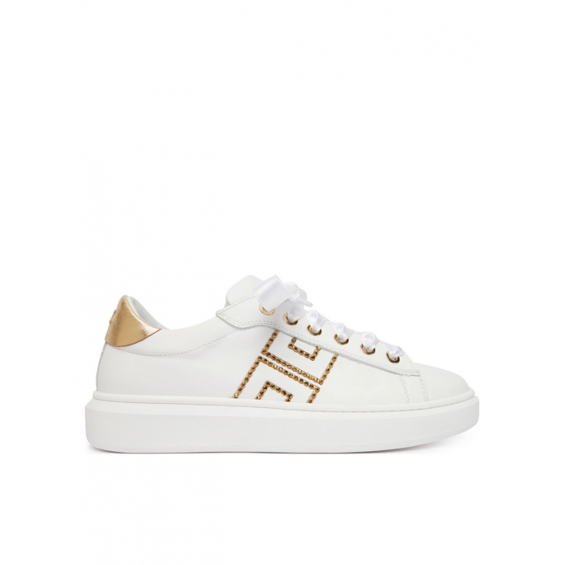 Babyschuhe weiB-gold