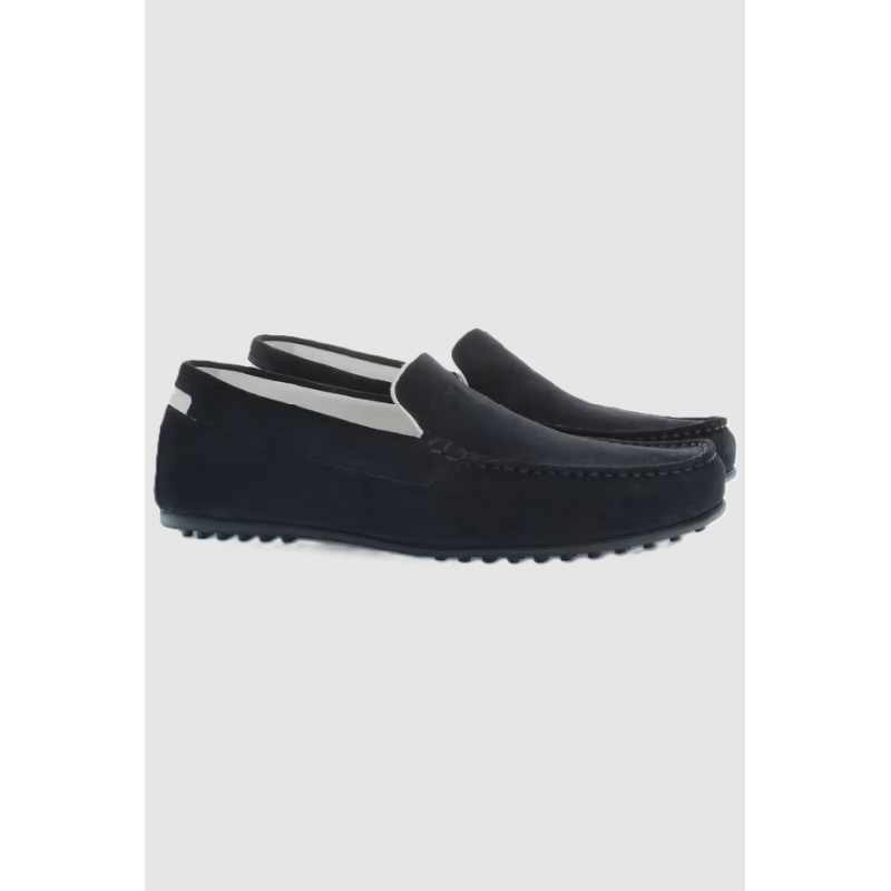 moccasins in suede blue man