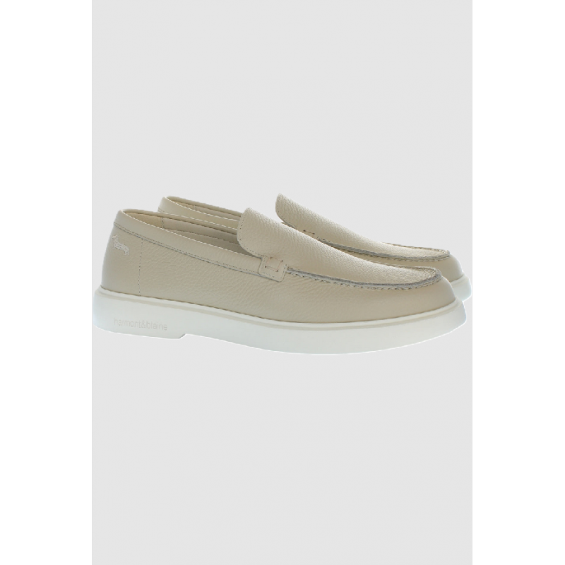 Mokasins in Leder beige