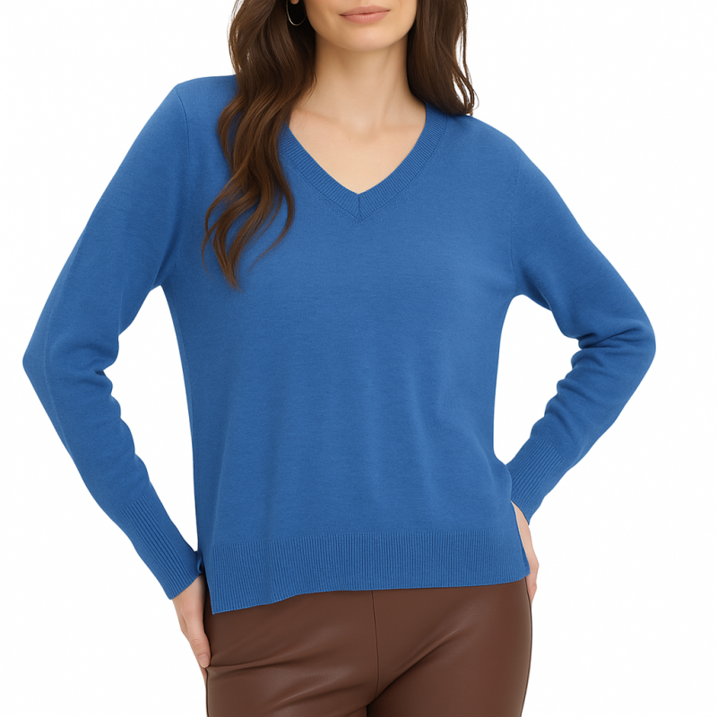 Goa Goa V ultrasoft 100% Wollmuster Nikita blaue Farbe Denim mit Seitenriemen