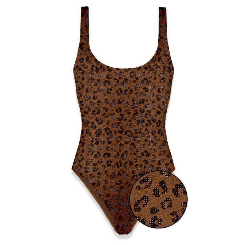 Kostume ganze Frau Mc2 Saint Barth - lra glanzende Strasssteine Leopard 18 - n.d.