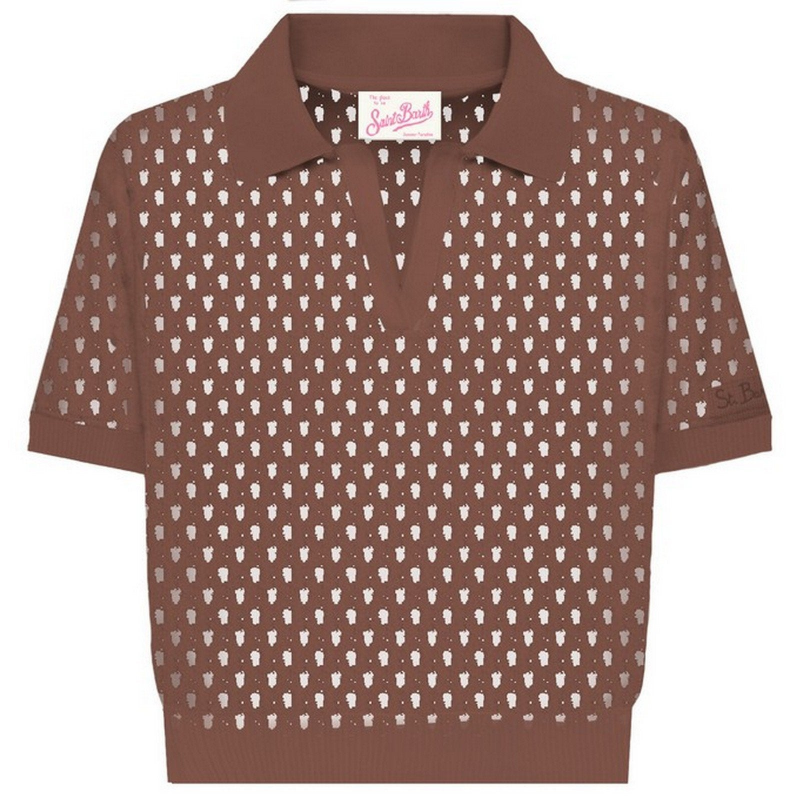 Frau polo Mc2 Saint Barth - Flora mesh 18 braun - n.d.