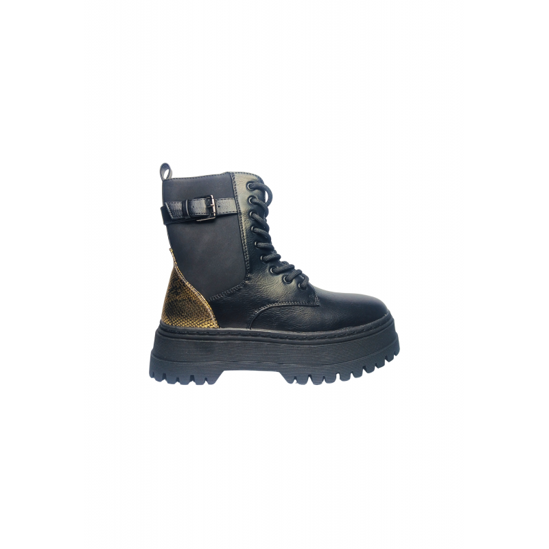 Schuhe fur Damen Twinset Milano Amphibi, ReiBverschluss, seitliche Schnalle aufgetragen.