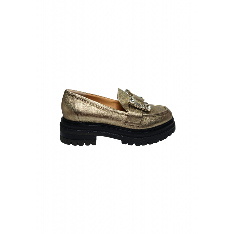 B00090-MNAL20-8300-470 Sergio Rossi Frau Gold Leder