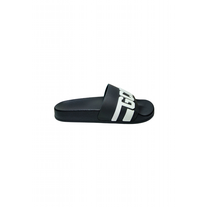Schuhe fur Herren Gcds Sliders Logo Kette schwarz-weiB