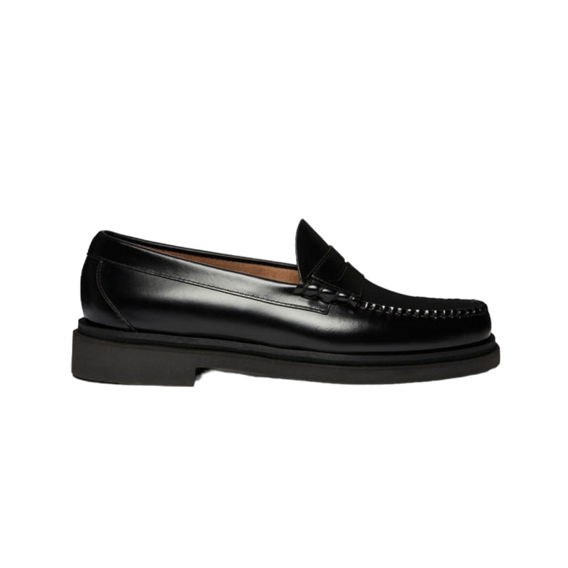 Mocassini G.h. Bass Weejuns Step Larson Penny Loafers Schwarzes Leder