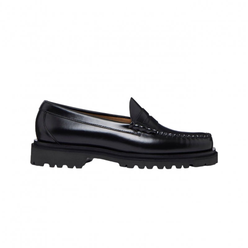 Mocassini G.h. Bass Weejuns Step-Lug Larson Penny Loafers Schwarzes Leder