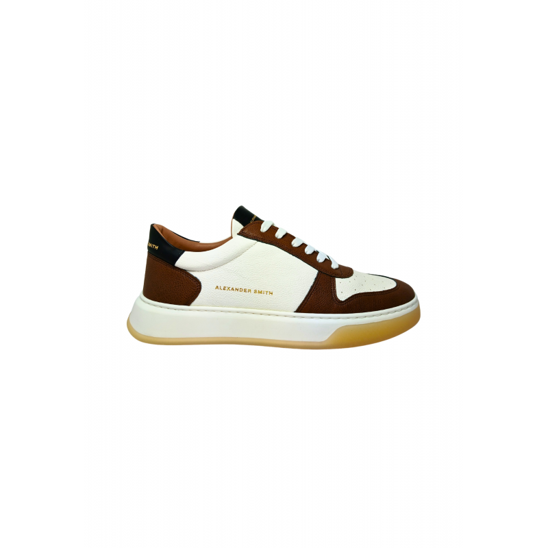 Schuhe fur Herren Alexander Smith Harrow Man Cognac weiBe Sneaker