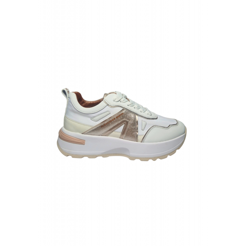 Schuhe fur Damen Alexander Smith Liverpool Frau weiB Licht Gold