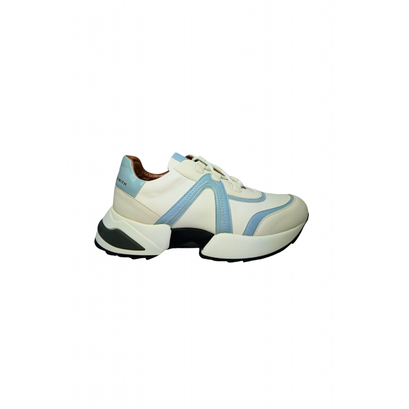 Schuhe fur Damen Alexander Smith Marble Woman-White Azure Sneaker