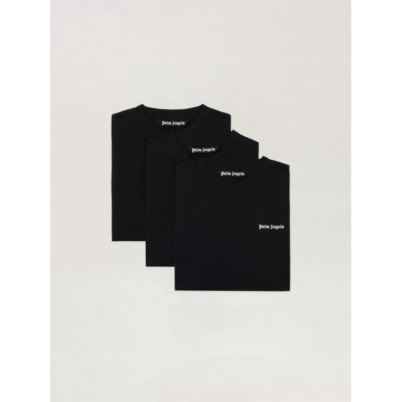 3 Pack T-Shirt Mann Palm Angels klassisches schwarzes Logo