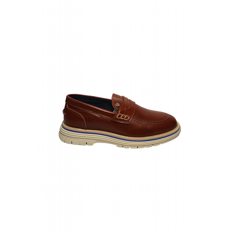 pb10383G9evit300 Pollini Mann braunes Leder