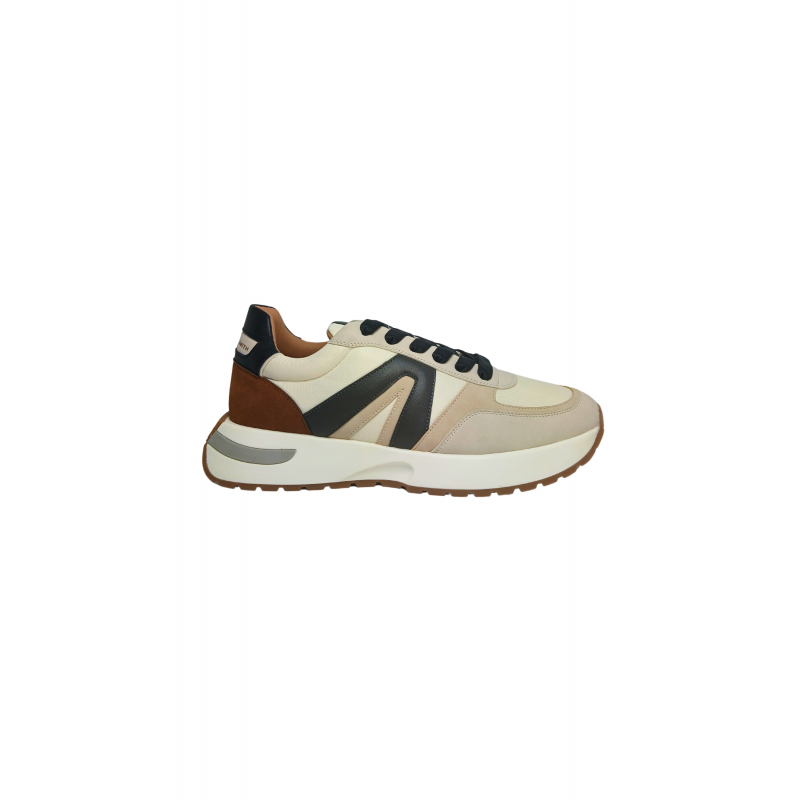 Schuhe fur Herren Alexander Smith Sneakers Hyde Man, White Grey Cognac