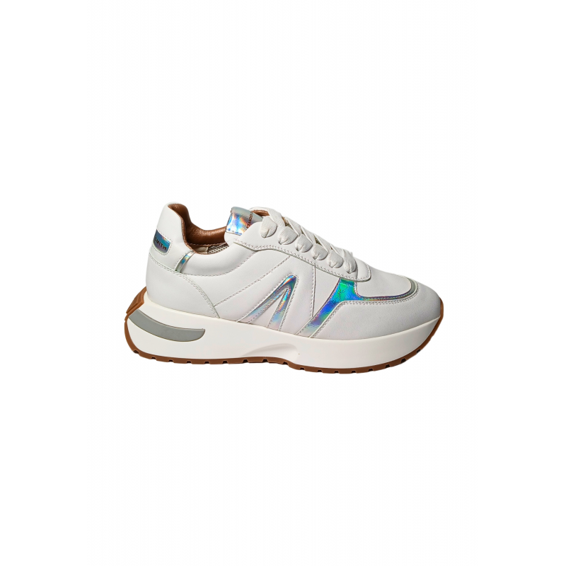 Schuhe fur Damen Alexander Smith Hyde Woman-White iride silber