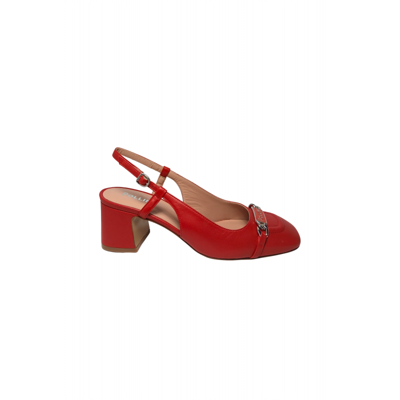 sa11013C9enap502 Pollini Frauen Leder Rot