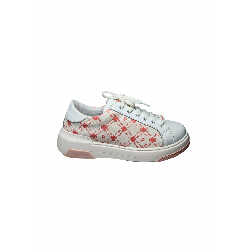 sa15054G9evte10B Pollini Frauen weiBes Leder