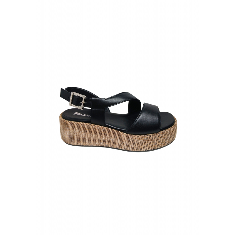 sa16076G9enap000 Pollini Frau Nappa Schwarz