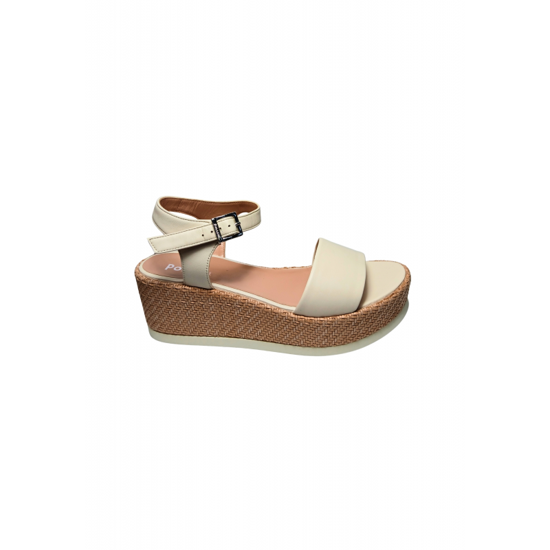 sa16095G9enap102 Pollini Frauen schwarz weiBes Leder