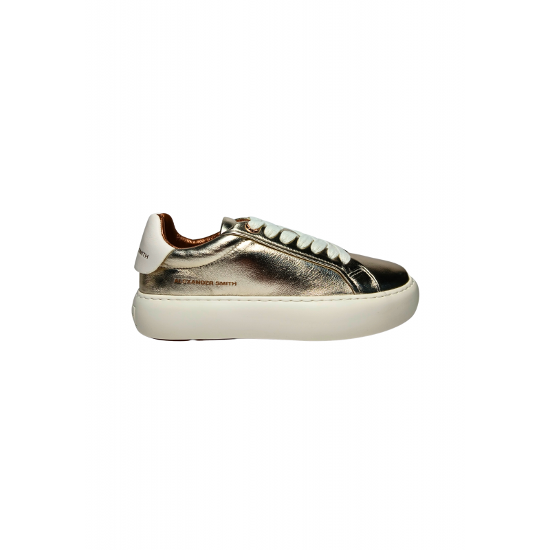 Schuhe fur Damen Alexander Smith Soho Frau Gold WeiB Turnschuhe