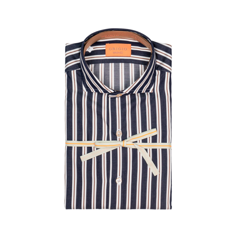 Shirt Man Grigio Rigo Hemd