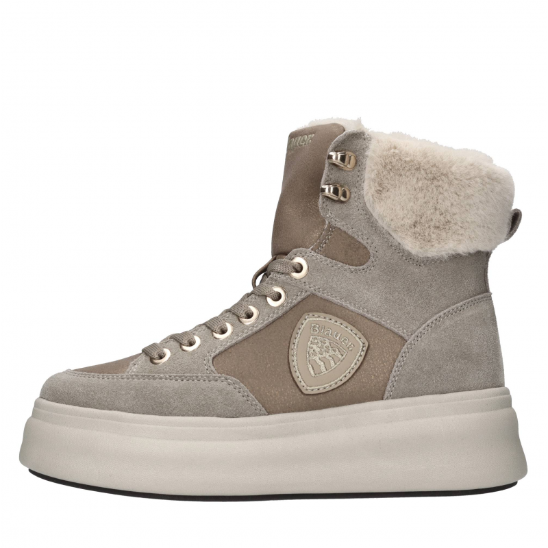 Blauer Mehrfarbige Stiefel