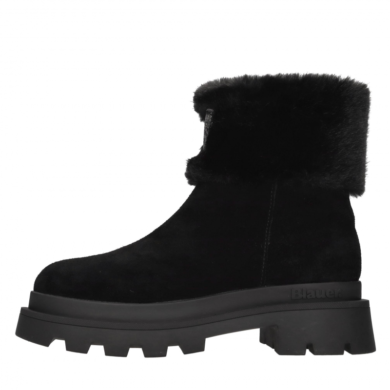 Blauer Stiefel schwarz