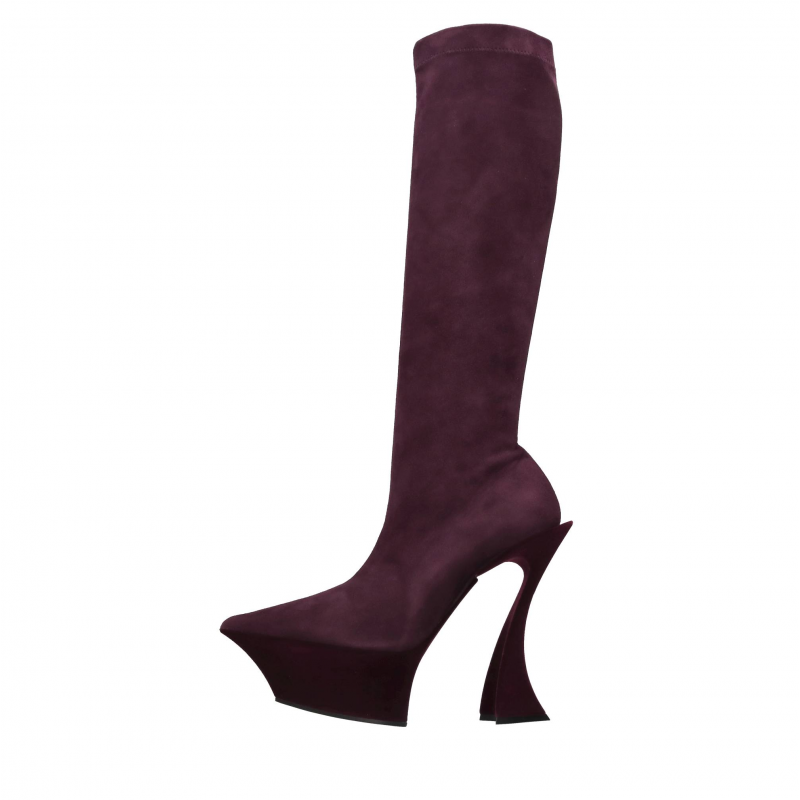 Mugler Damenstiefel mit Fellfutter