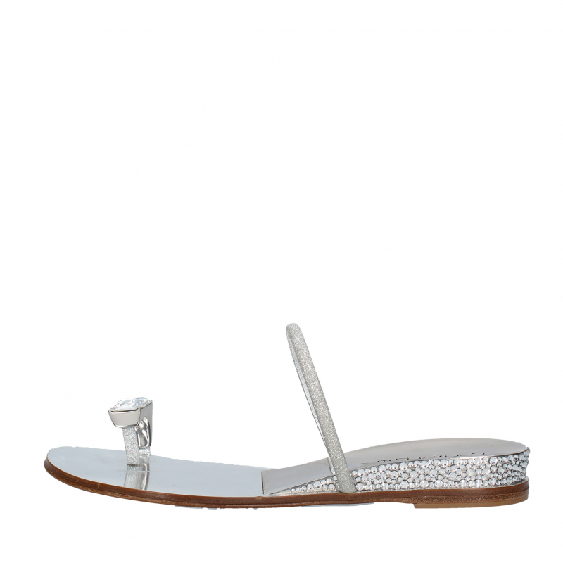 Casadei Silberne Sandalen