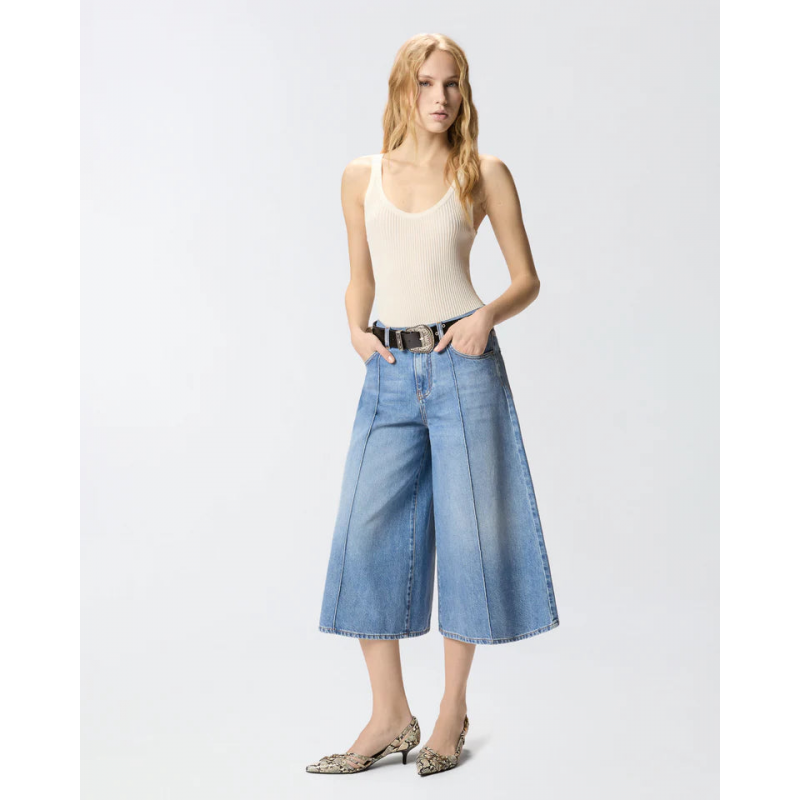 Pinko wohnzimmer bermuda trube blau denim ss26