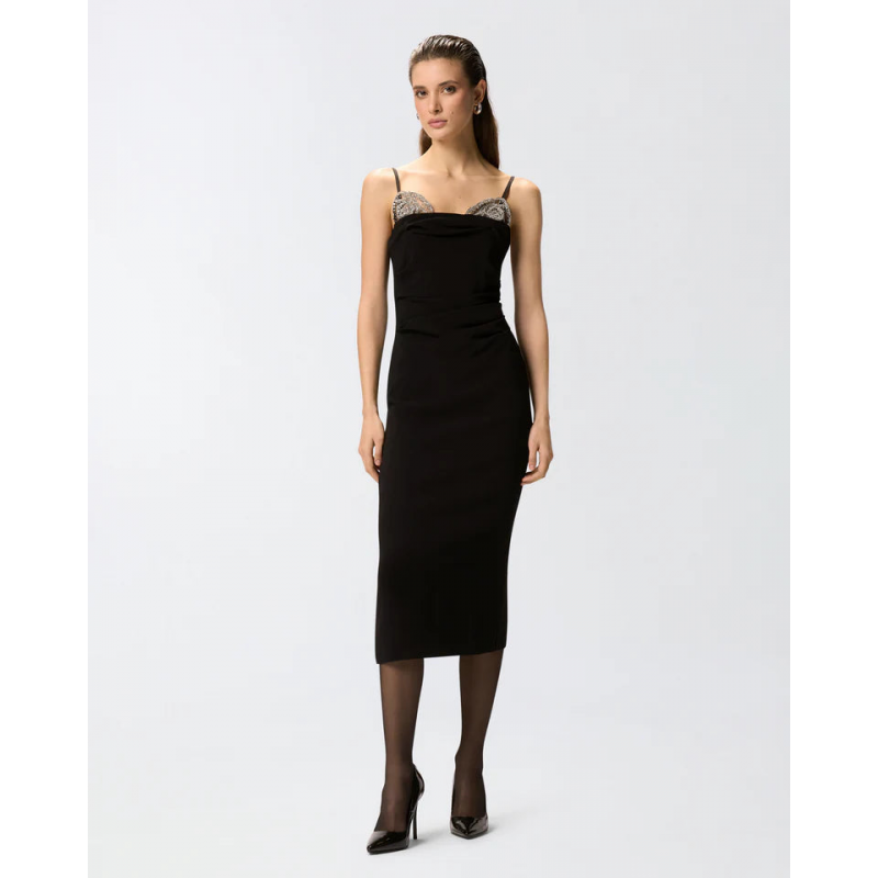 Pinko Carob Doppelarmure Kleid ss26