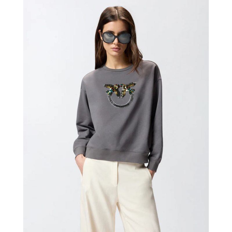 Pinko Inly Strick Sweatshirt Stickerei Logo ss26