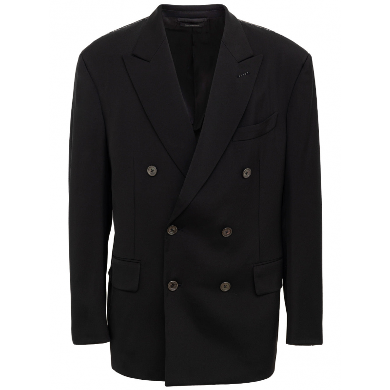 Doppelbraune schwarze Jacke Tom Ford