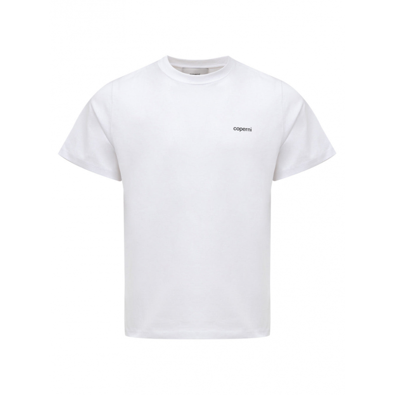 T-Shirt in WeiB Optisch mit Logo Coperni