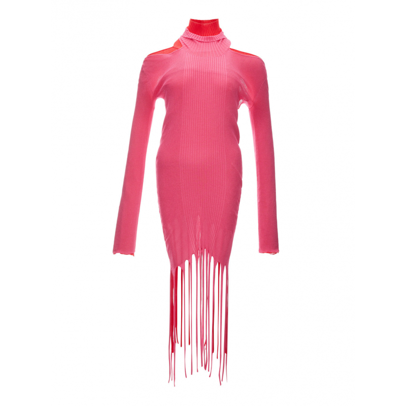Lange Armel Kleid mit Frange Bottega Veneta
