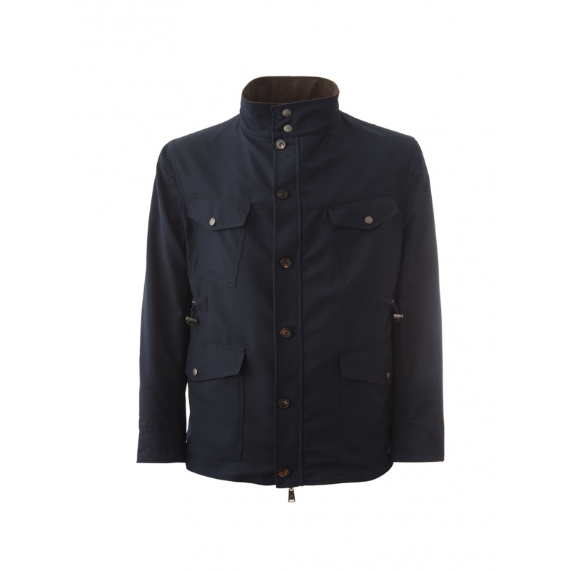 Reversible Jacke Lardini in blau/braun