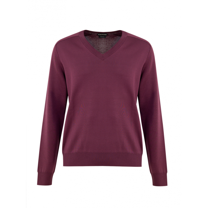 V-Neck Pullover in Lila Seide Tom Ford