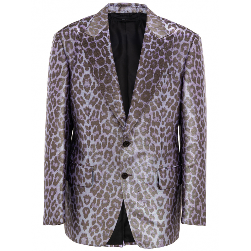 Tom Ford Herren Monopetto Jacke - Maculata Viola e Nero