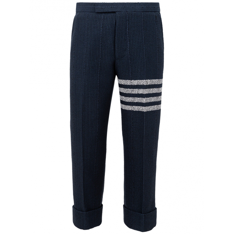 Blaue Tweed Hose Thom Browne