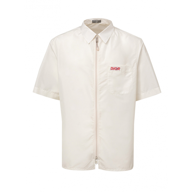 Halbarmel Hemd mit weiBem ReiBverschluss mit Logo Dior