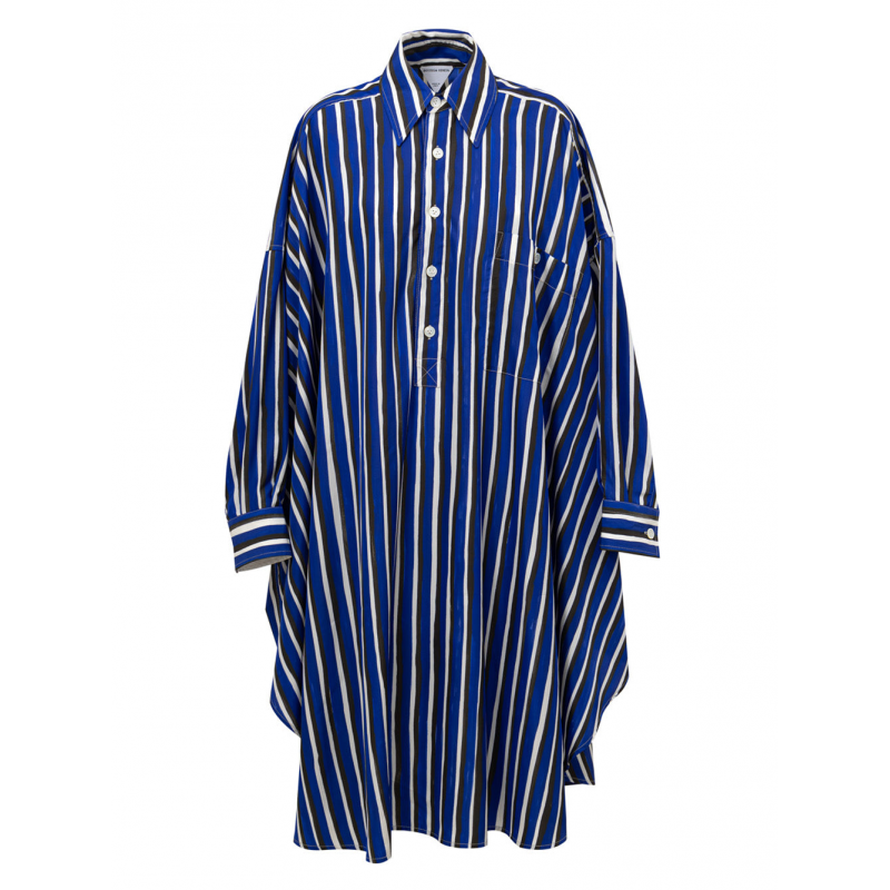 Kaftano Shirt Kleid in Righe Bottega Veneta