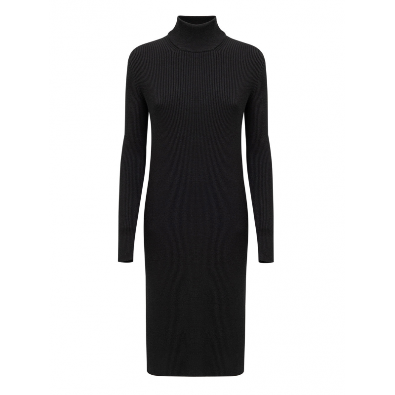 Langes schwarzes Kleid in Strick Bottega Veneta