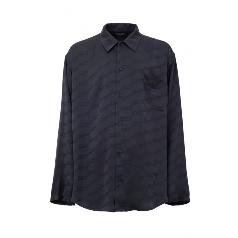 Over Homewear Hemd mit Logo Allover Balenciaga