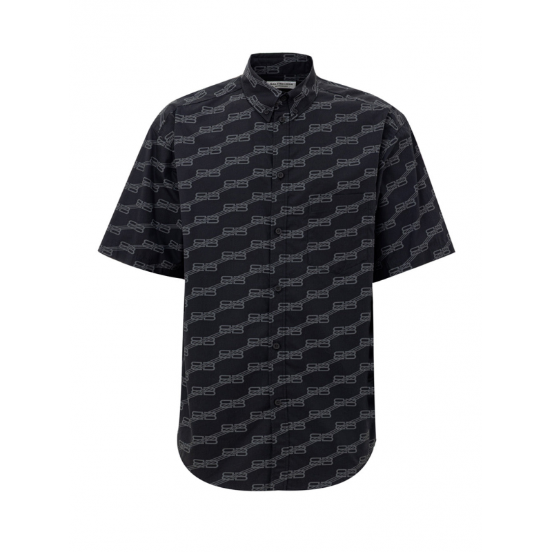Kurzarmshirt mit Allover Logo Balenciaga