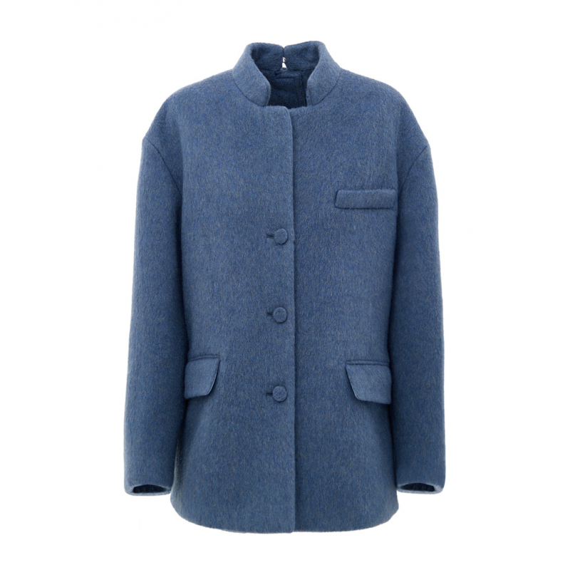 Hellblaue Caban Jacke in Lana Gucci