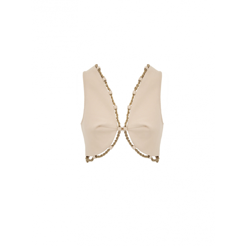 Weste aus Baumwolle Cypria mit Goldkette Rand Cult Gaia