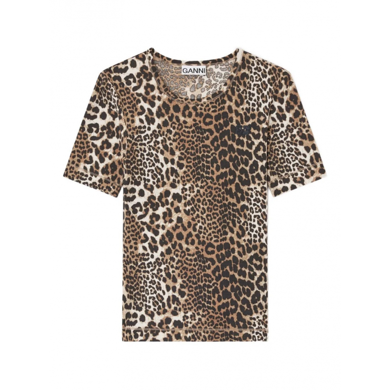 Ganni - T-Shirt mit Tierdruck