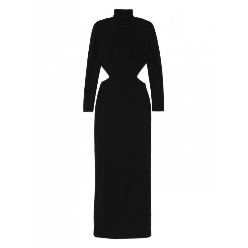 Solace London - Elegantes schwarzes Kleid mit seitlichen Offnungen