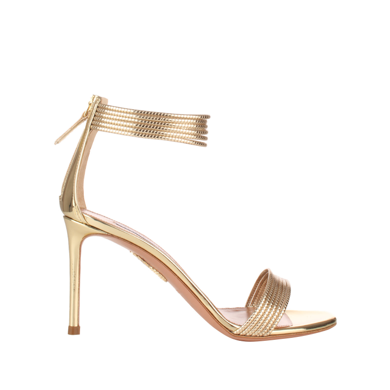 Aquazzura Elegante Gold Metall Sandalen